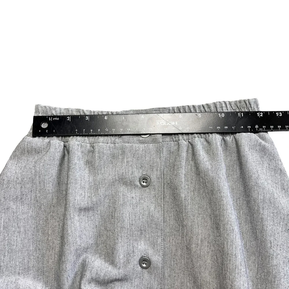 Vintage Y2K Haberdashery Midi Skirt‎ Gray Button Front Made in USA 6